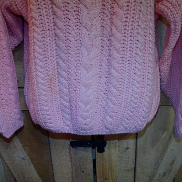 Vintage Cambridge Dry Goods women's soft pink cable knit sweater - Picture 2 of 5